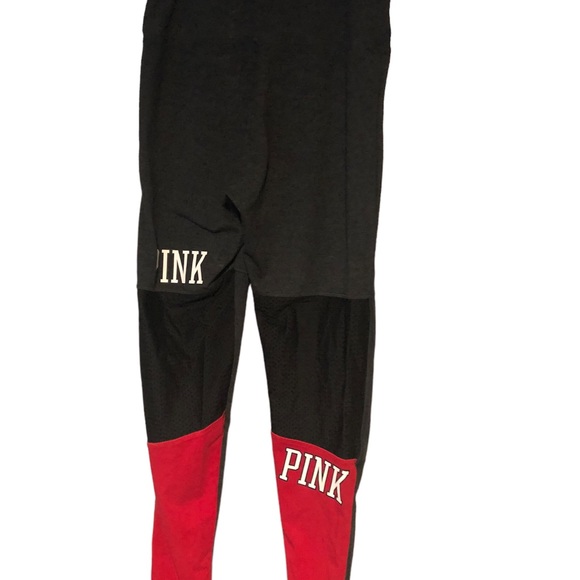 Not for sale. Victoria Secret Pink black and red leggings. Size M. - Picture 2 of 4